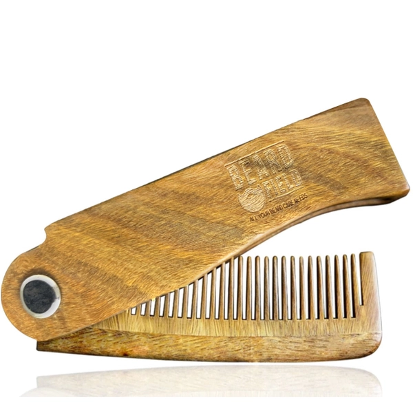 Folding Wood Comb Pocket Size Hair and Beard Fold Wooden Comb Default Title 0
