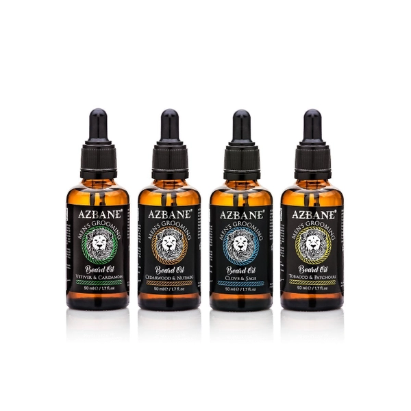 Beard Oil Care Sample set - 4 scents of Premium, Pure with natural ingredients -KIT 1.7oz 2