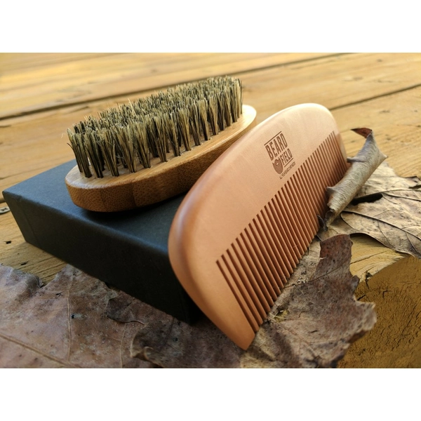 Best Bamboo Boar Bristles Beard Brush and Wooden Comb Set! Default Title 2