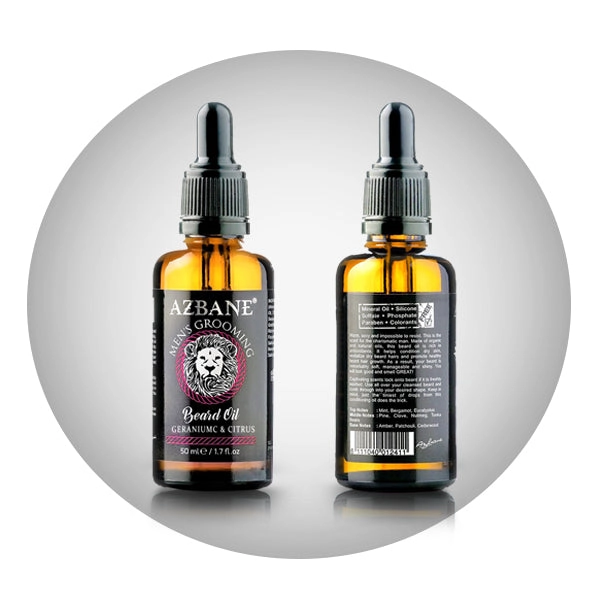 Premium Organic Beard Oil  - Geranium & Citrus .5 Fl oz 2