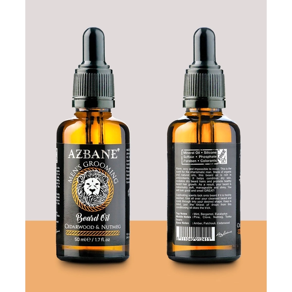 Organic Premium Beard Oil - Cedarwood and Nutmeg 1.7Fl oz 2