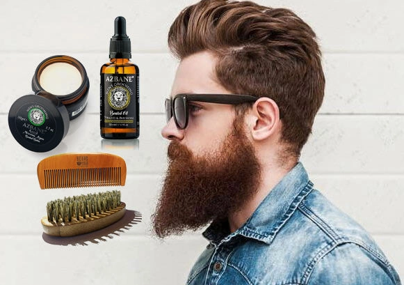 PROMO Organic Beard Care Kit | Balm + Beard Oil + Beard Brush & Comb Cedarwood and Nutmeg 2